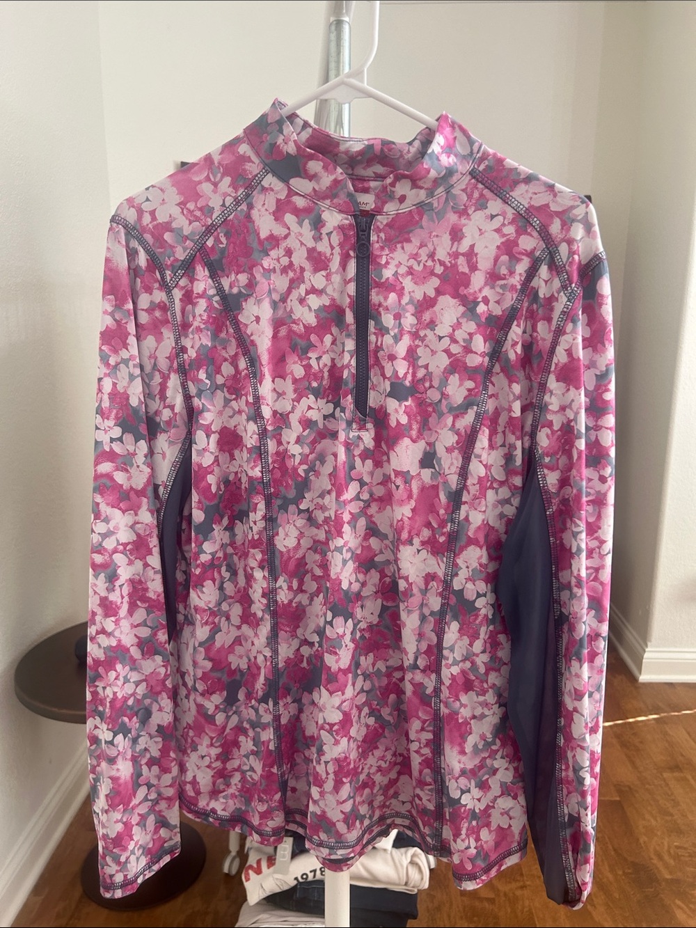 Grand Slam Pink Floral Long-Sleeve Zip Top